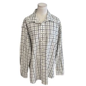 BURBERRY Plaid Check Button Down Dress Shirt Size XL Neutral Work Event Luxury